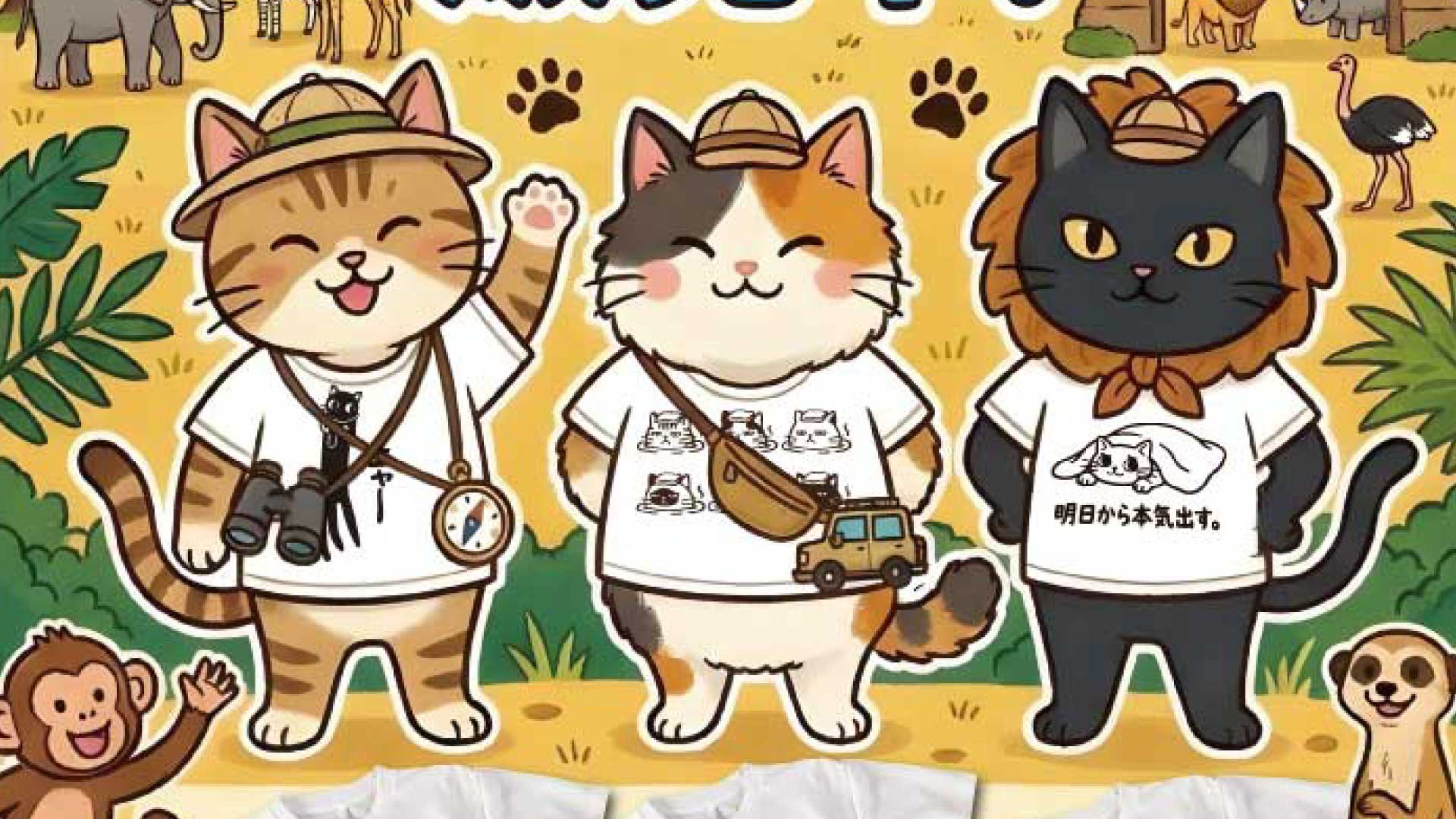 サファリランド オリジナルねこTシャツ